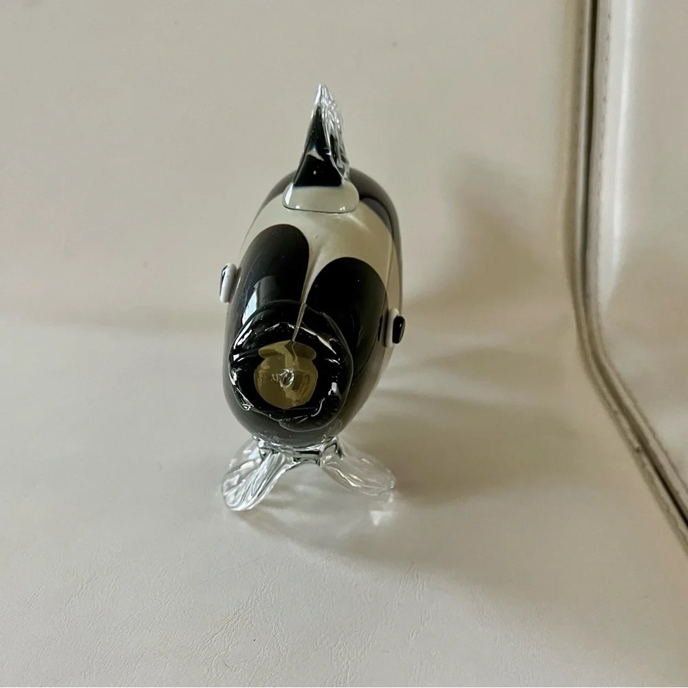 Glass Fish Figurine - Black and Brown